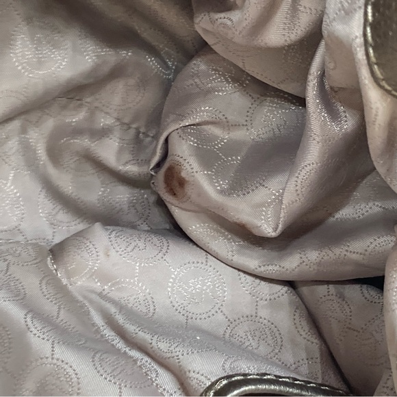 Michael Kors Edie Gold Snakeskin Print Hobo Shoulder Handbag - Picture 10 of 12